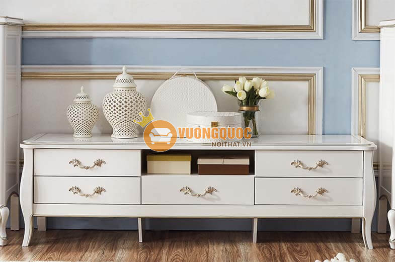 Các mẫu kệ tivi gỗ công nghiệp phong cách cổ điển